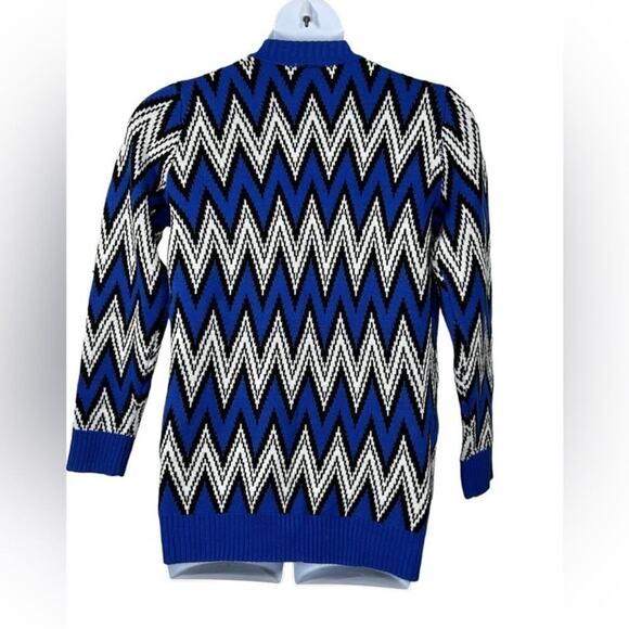 Allison Brittney Chevron Grandpa Open Front Vintage Cardigan Size Large - Picture 5 of 15